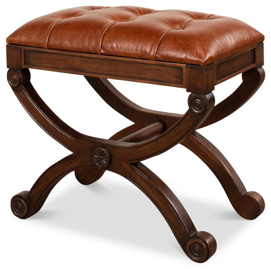 Leather stool bench deals